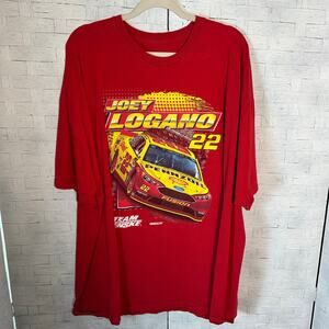 NASCAR T-shirt men’s Joey Lagana red yellow 22 pennzoil casual fanboy